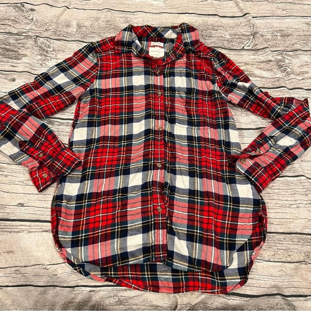 AEO Ahh-mazingly Soft Boyfriend Flannel in Classic Plaid Size XS